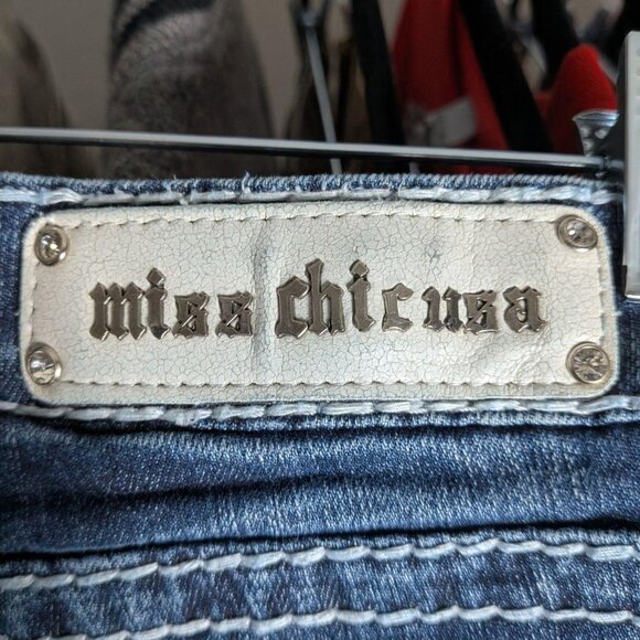 Miss Chic women's rock revival style denim shorts with rhinestones - Picture 5 of 5